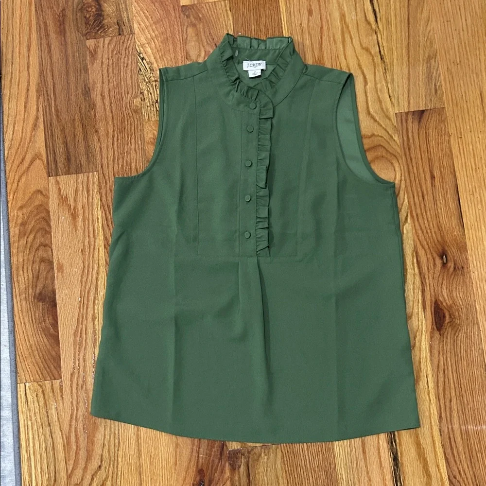 J. Crew Green Sleeveless Blouse - Picture 1 of 3